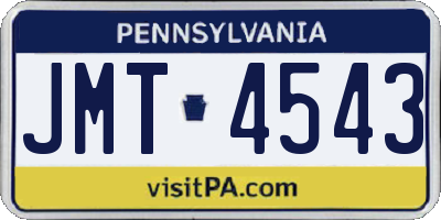 PA license plate JMT4543