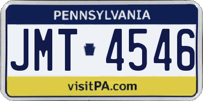 PA license plate JMT4546