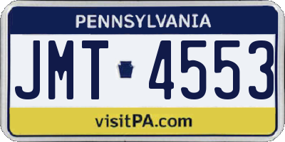 PA license plate JMT4553