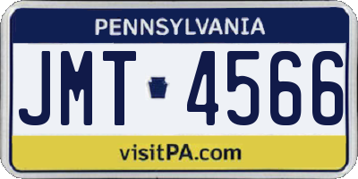 PA license plate JMT4566