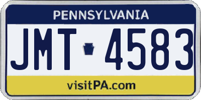 PA license plate JMT4583