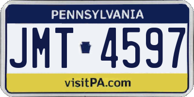 PA license plate JMT4597