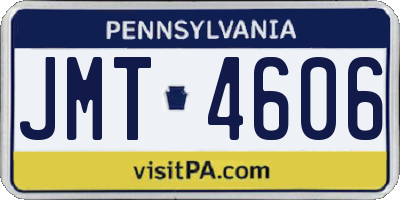 PA license plate JMT4606