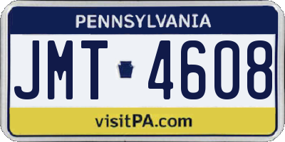 PA license plate JMT4608