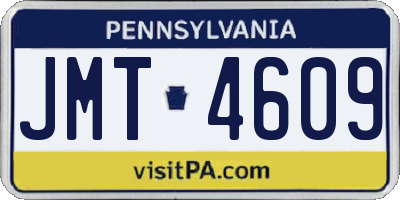 PA license plate JMT4609
