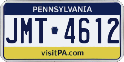 PA license plate JMT4612