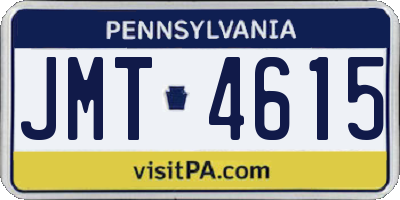 PA license plate JMT4615