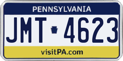 PA license plate JMT4623