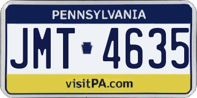 PA license plate JMT4635