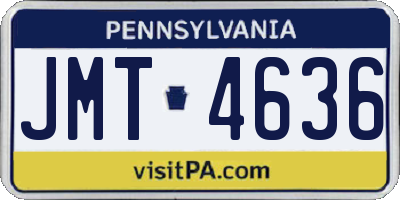 PA license plate JMT4636