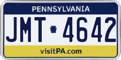 PA license plate JMT4642