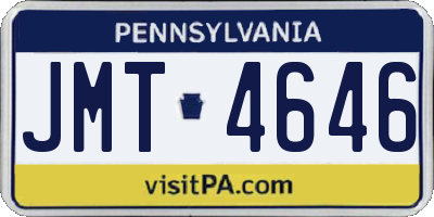 PA license plate JMT4646