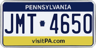 PA license plate JMT4650