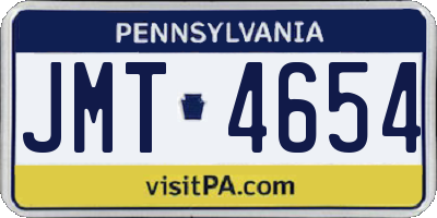 PA license plate JMT4654