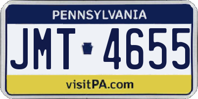 PA license plate JMT4655