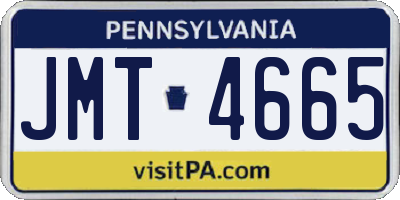 PA license plate JMT4665