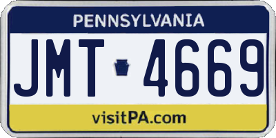 PA license plate JMT4669