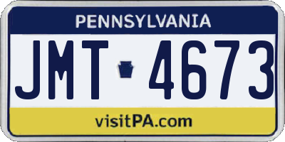 PA license plate JMT4673