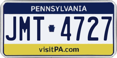 PA license plate JMT4727