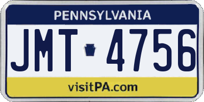 PA license plate JMT4756