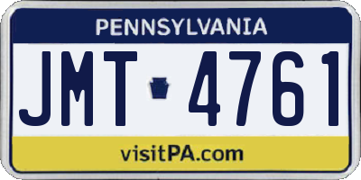 PA license plate JMT4761