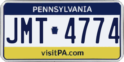 PA license plate JMT4774