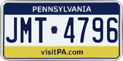 PA license plate JMT4796