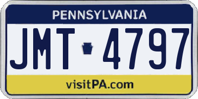 PA license plate JMT4797