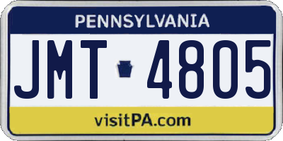 PA license plate JMT4805
