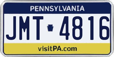 PA license plate JMT4816