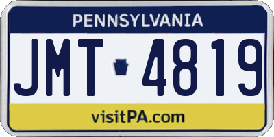 PA license plate JMT4819