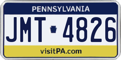 PA license plate JMT4826