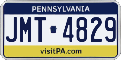 PA license plate JMT4829