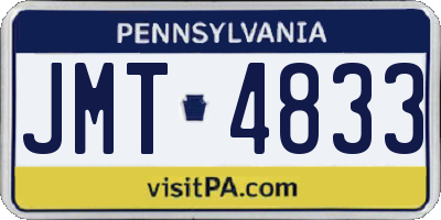 PA license plate JMT4833