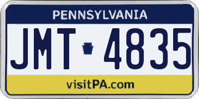 PA license plate JMT4835