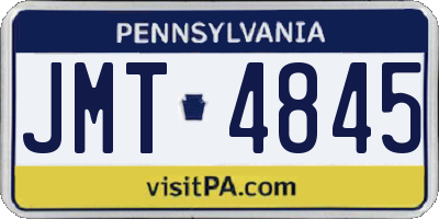 PA license plate JMT4845