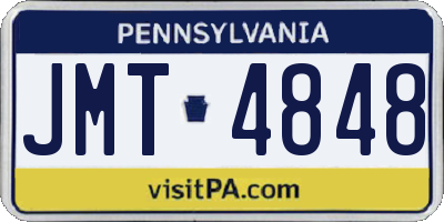 PA license plate JMT4848