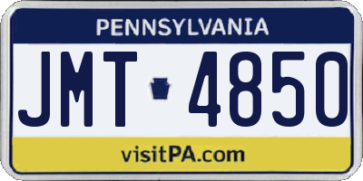 PA license plate JMT4850