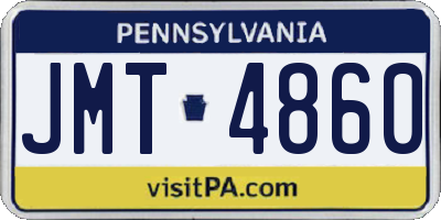 PA license plate JMT4860