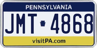 PA license plate JMT4868