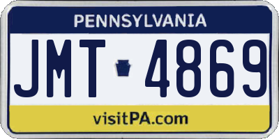 PA license plate JMT4869