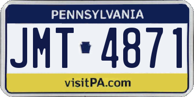 PA license plate JMT4871