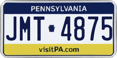 PA license plate JMT4875