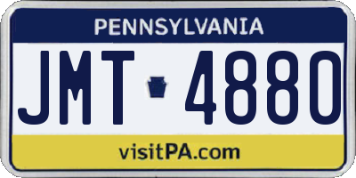 PA license plate JMT4880