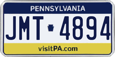 PA license plate JMT4894