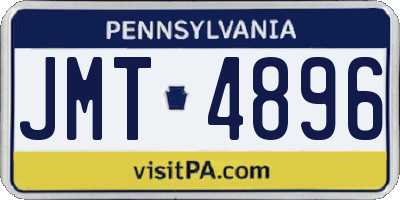 PA license plate JMT4896