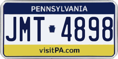 PA license plate JMT4898