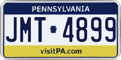 PA license plate JMT4899