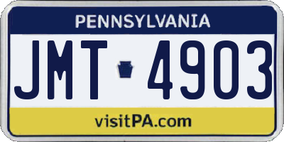 PA license plate JMT4903