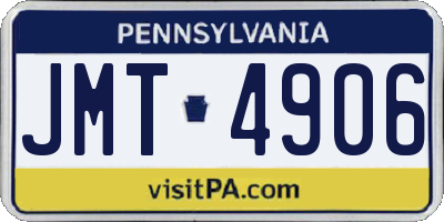 PA license plate JMT4906